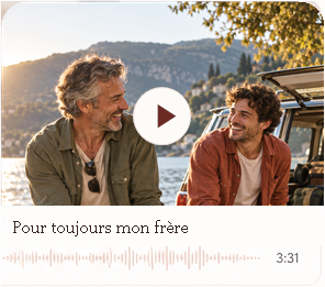 Un père et son fils partagent un moment au bord d’un lac